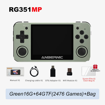 RG351MP RG350M Retro Game Console PS1 RK3326 Player Aluminum Alloy Shell 3.5" IPS Screen Handheld Portable Consola